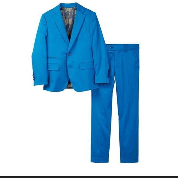 Isaac Mizrahi Stretch Cotton Blazer & Pants Suit in Colbalt Blue Size 4 - Picture 1 of 8
